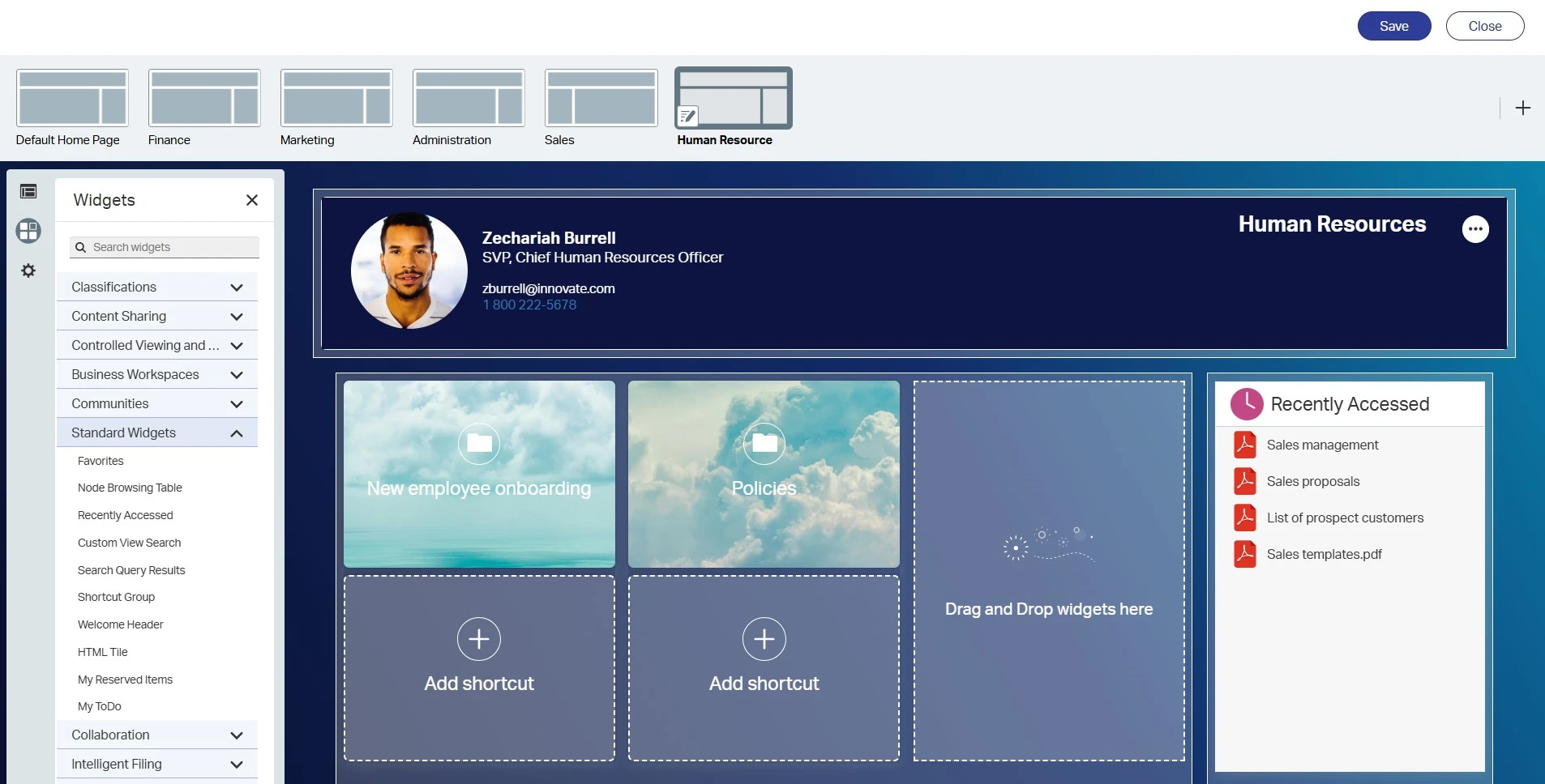 opentext-ecm-user experience Dynamic Content